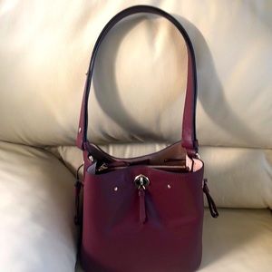 Kate Spade Burgundy Leather Bucket Purse